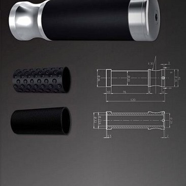 Coppia Manopole Viper con Kit Gomme Intercambiabili disponibili in alluminio satinato o nero